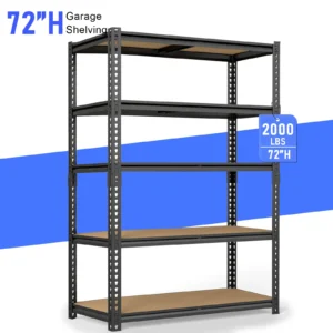 Heavy-Duty Industrial Metal Storage Shelves 72"H,