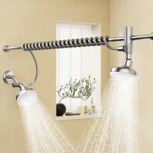 Dual Shower Head with Adjustable Slider